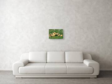 Canvas PICTURE CANVAS PRINT WALL PICTURE Guinea Pigs On The Meadow NR 1361 